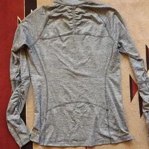 Lucy | Tops | Lucy Quarter Zip Ruched Sleeve Top Grey Size M